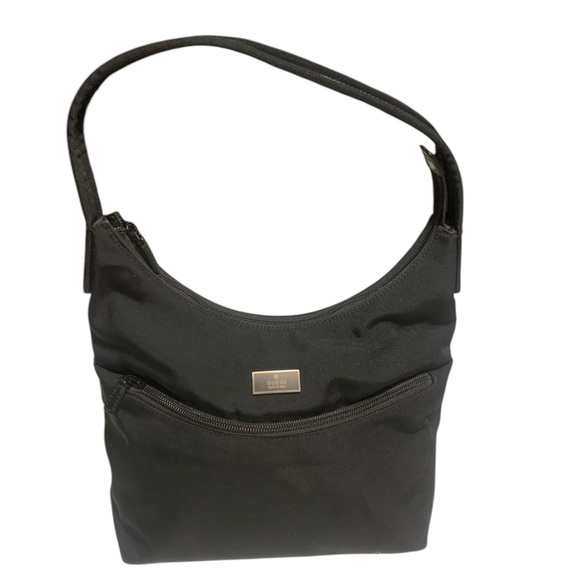 Gucci Handbags - Gucci Hobo Black Canvas Shoulder Bag